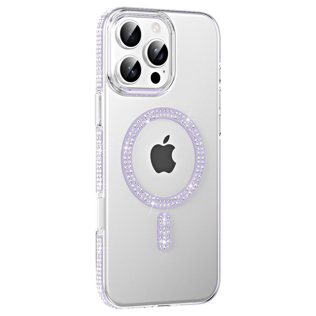 iPhone 16 Pro Move Taşlı Magsafe Kapak - Lila