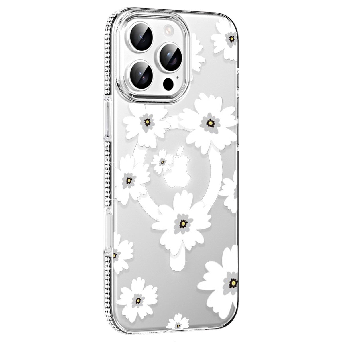 iPhone 16 Pro Max Floral Magsafe Kapak - Beyaz