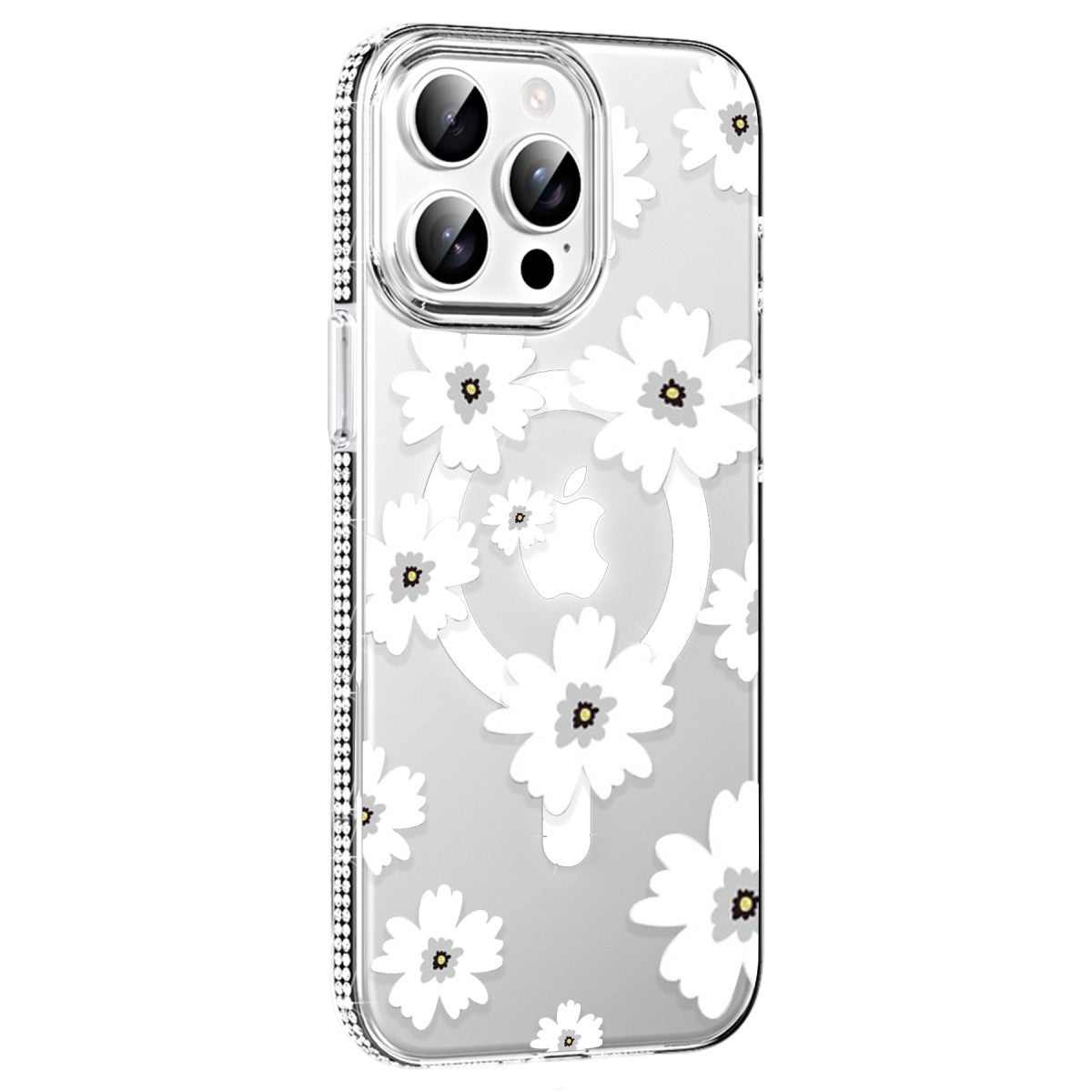 iPhone 14 Pro Max Floral Magsafe Kapak - Beyaz