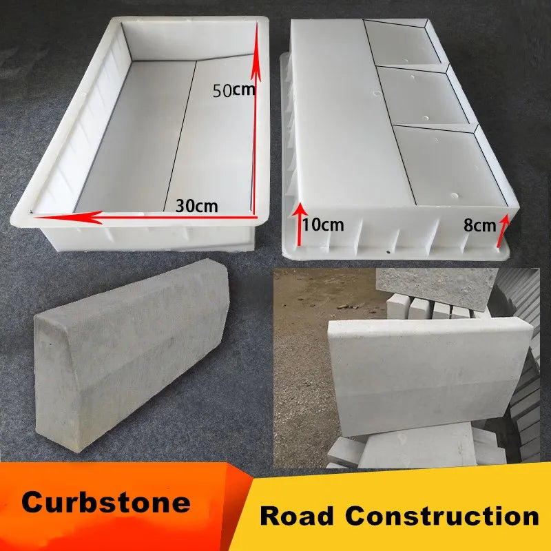 Strong Plastic Curbstone Mould, Road Side Stone Road Sidewalk Mold, Highway Shoulder Rised, Strong Bones, Mass Construction