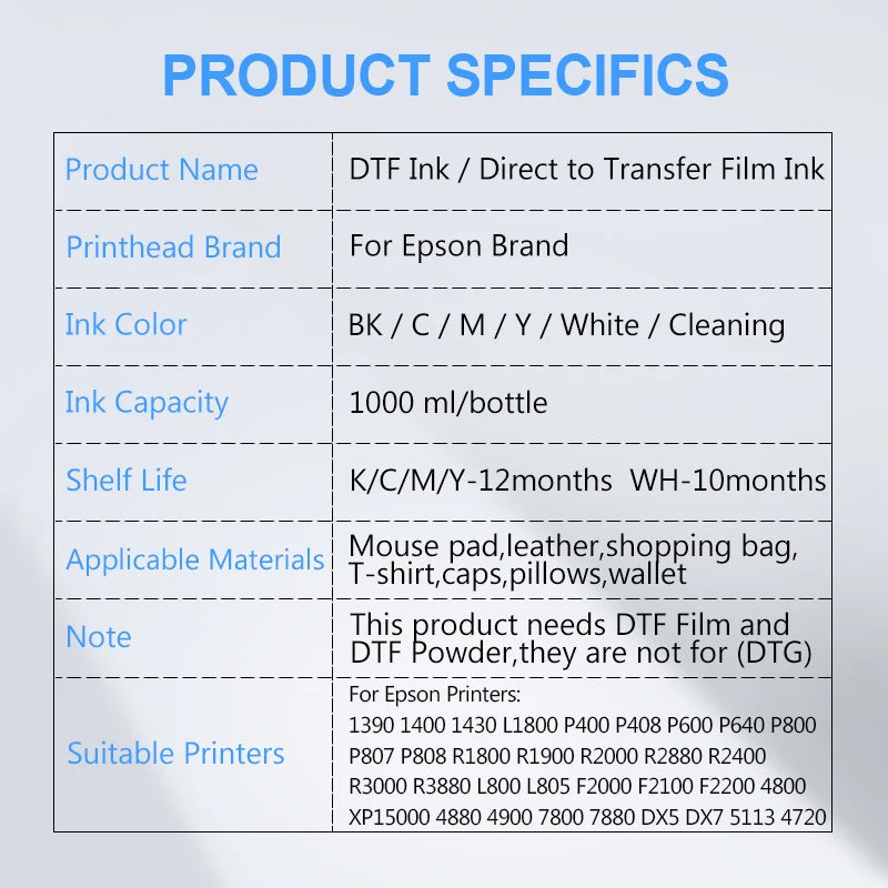 OCB Epson Uyumlu DTF Mürekkep 1000 ml