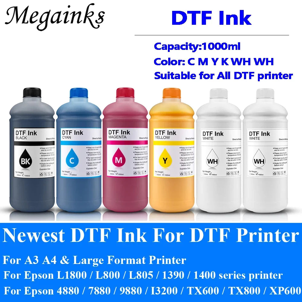 DTF Mürekkep Seti 6 x 1000 ml - 2 Beyaz