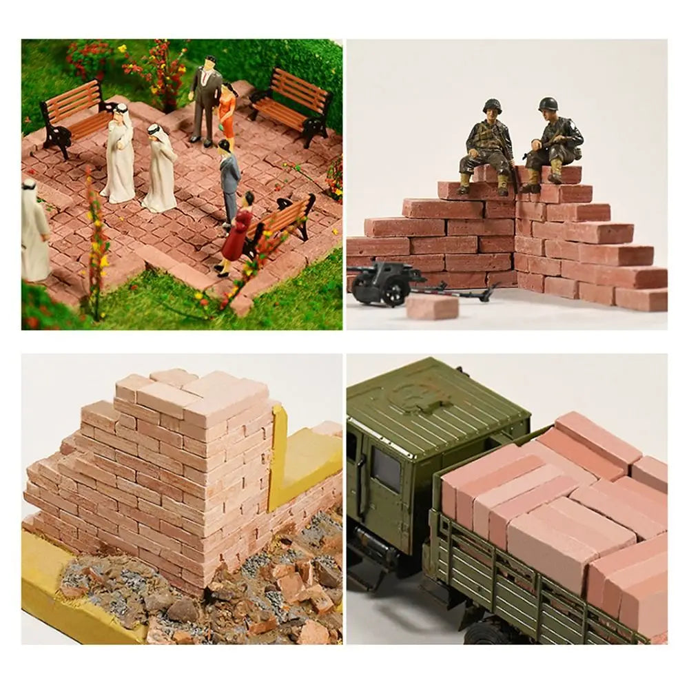 Red Mini Brick Silicone Mold Silicone Construction Material Tile Model Mould Building Making Handmade House Miniature Brick Mold