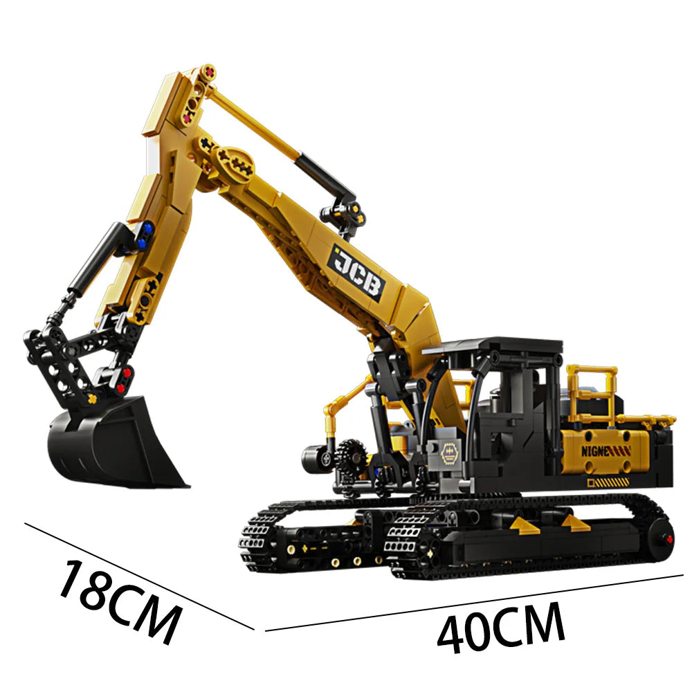 City Construction Vehicle Excavator Models Building Blocks MOC Technical Engineering Cars Truck Bricks Toys