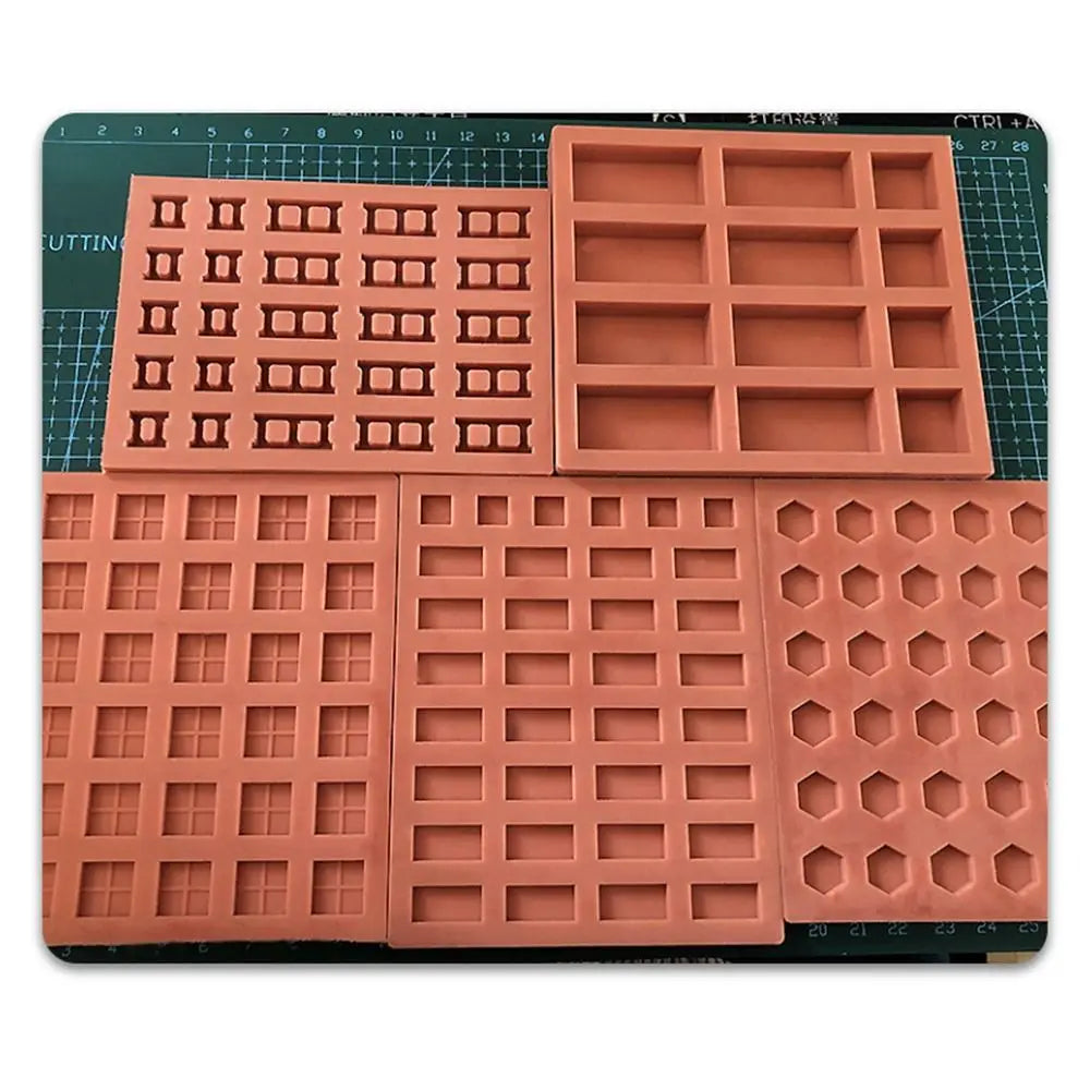 Red Mini Brick Silicone Mold Silicone Construction Material Tile Model Mould Building Making Handmade House Miniature Brick Mold