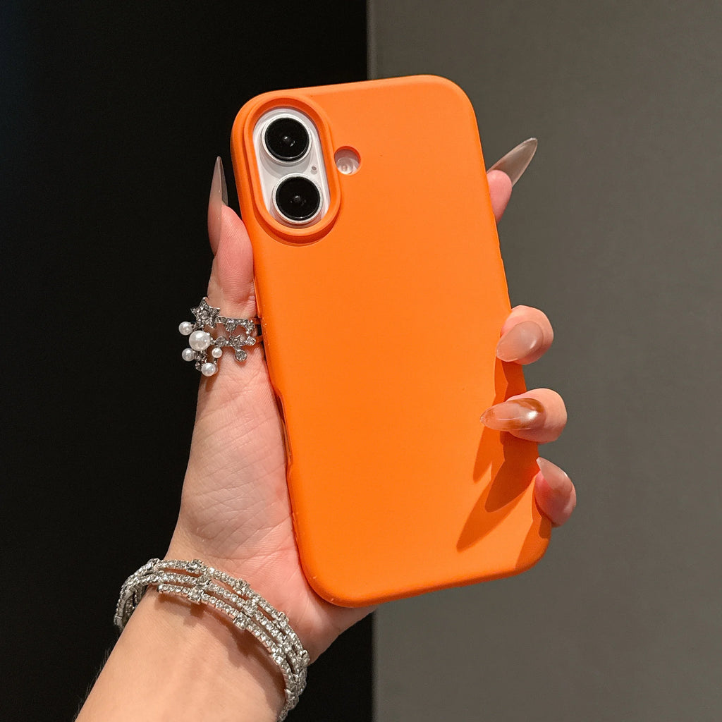 iPhone Serisi Turuncu Sıvı Silikon Kaymaz Kılıf