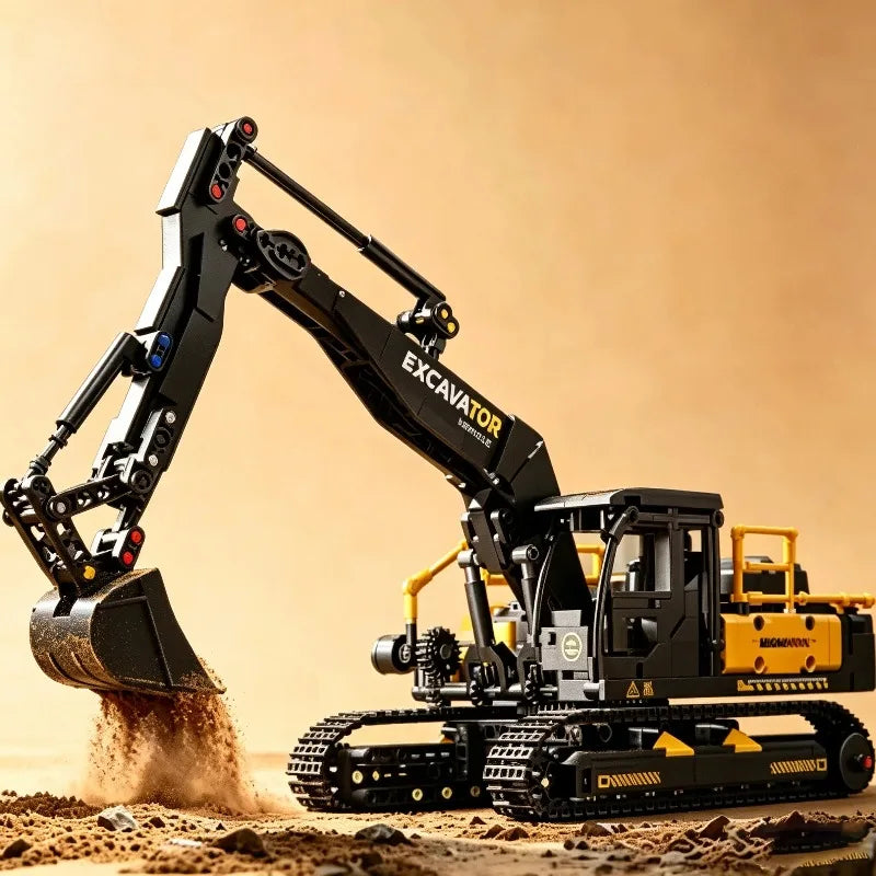 City Construction Vehicle Excavator Models Building Blocks MOC Technical Engineering Cars Truck Bricks Toys