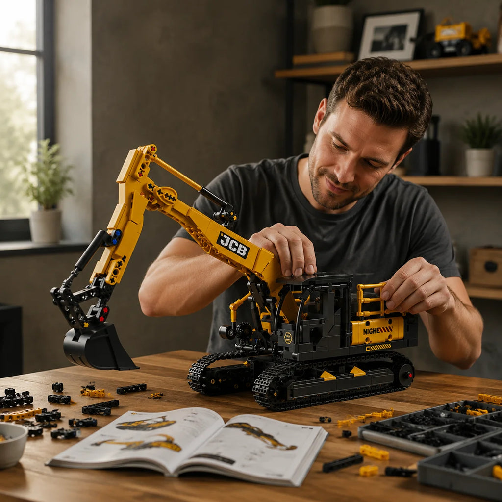 City Construction Vehicle Excavator Models Building Blocks MOC Technical Engineering Cars Truck Bricks Toys