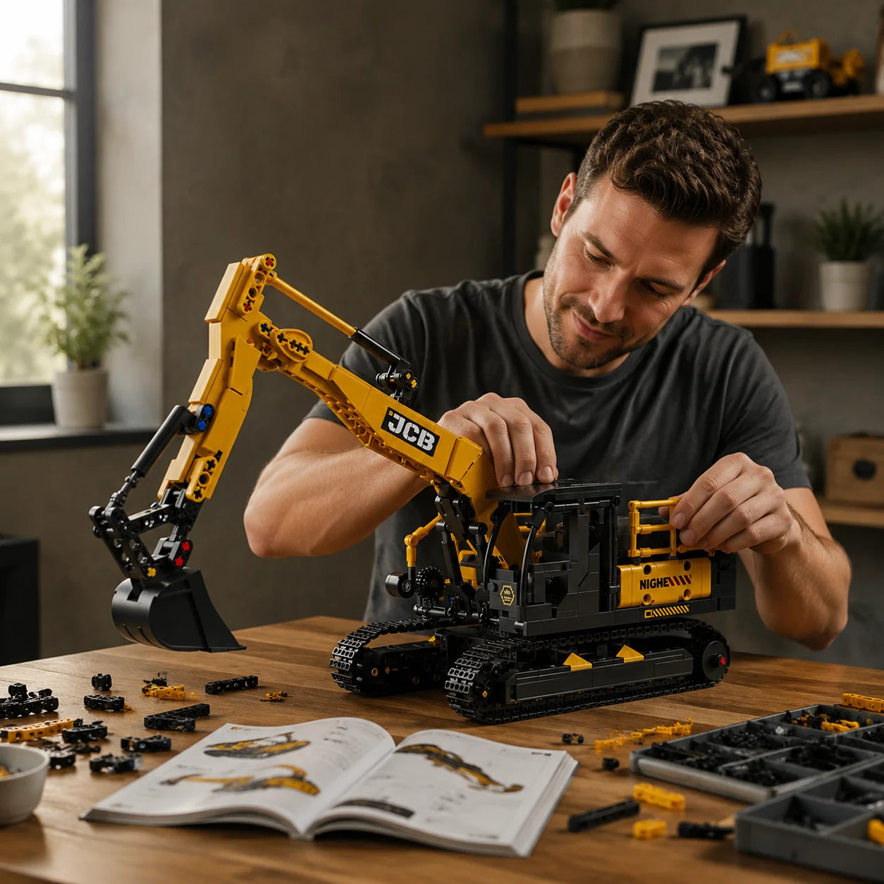 City Construction Vehicle Excavator Models Building Blocks MOC Technical Engineering Cars Truck Bricks Toys