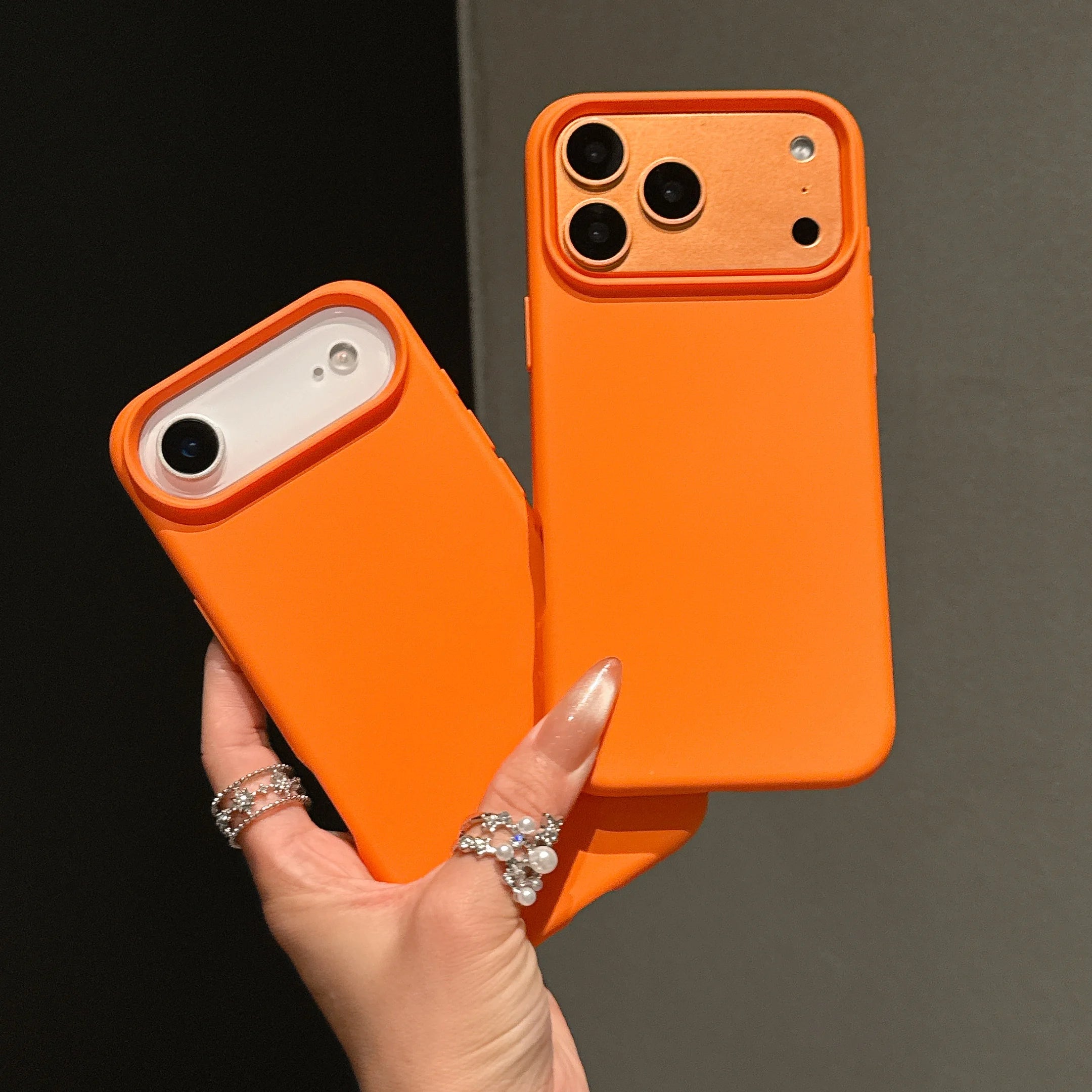 iPhone Serisi Turuncu Sıvı Silikon Kaymaz Kılıf