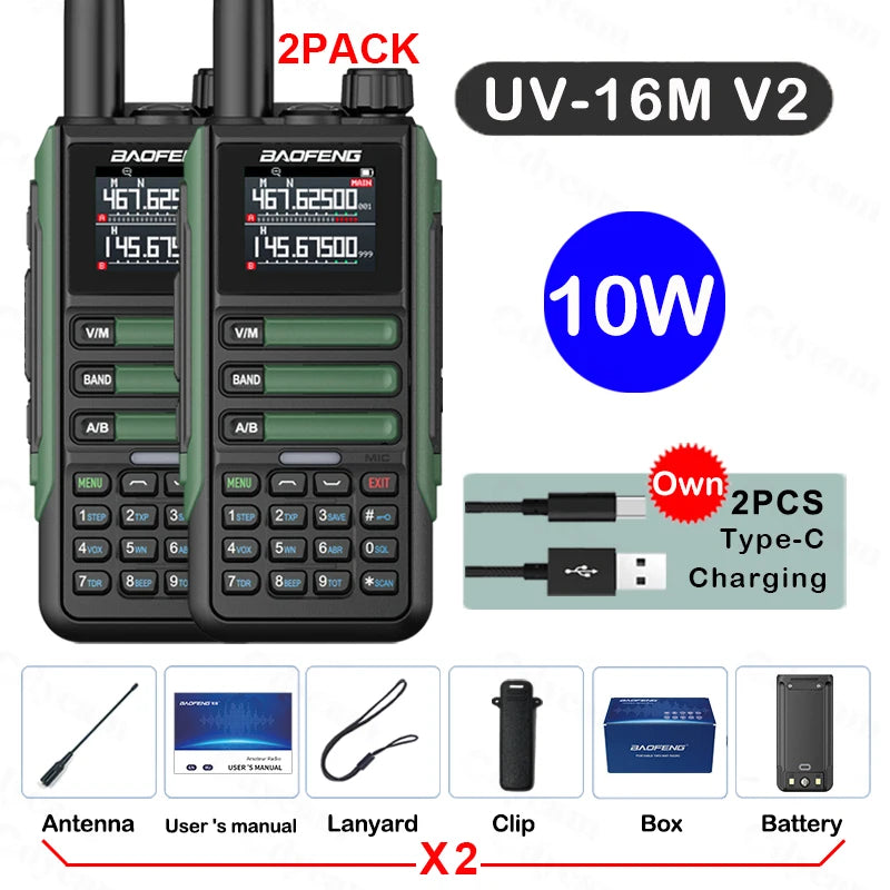 Baofeng UV16M 15W Su Geçirmez Telsiz 2’li Set