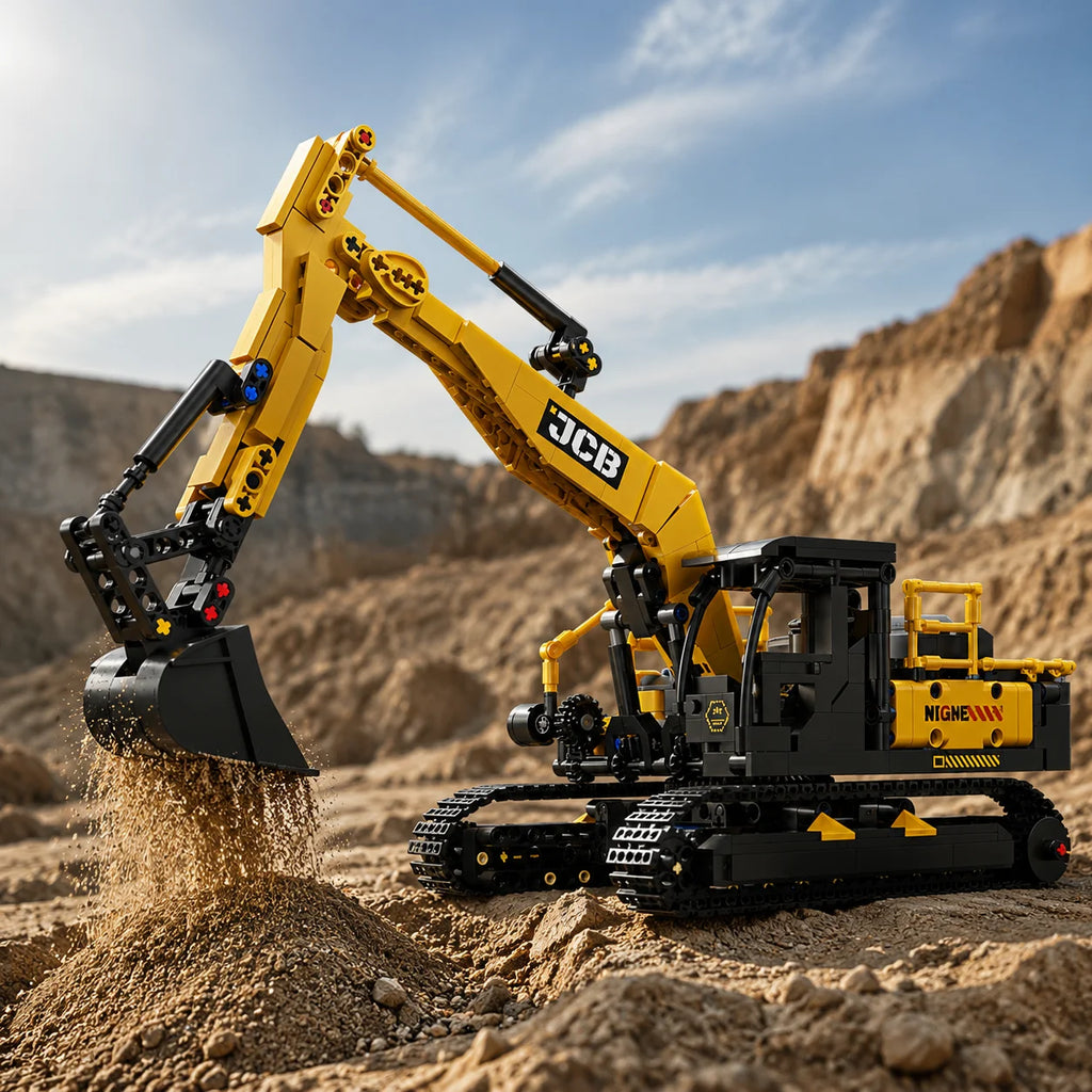City Construction Vehicle Excavator Models Building Blocks MOC Technical Engineering Cars Truck Bricks Toys