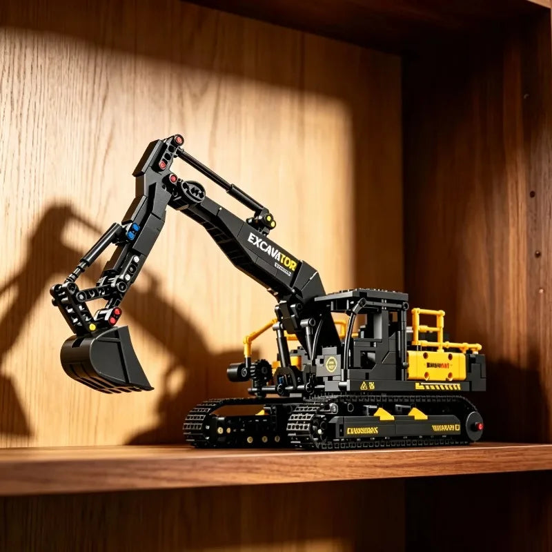 City Construction Vehicle Excavator Models Building Blocks MOC Technical Engineering Cars Truck Bricks Toys